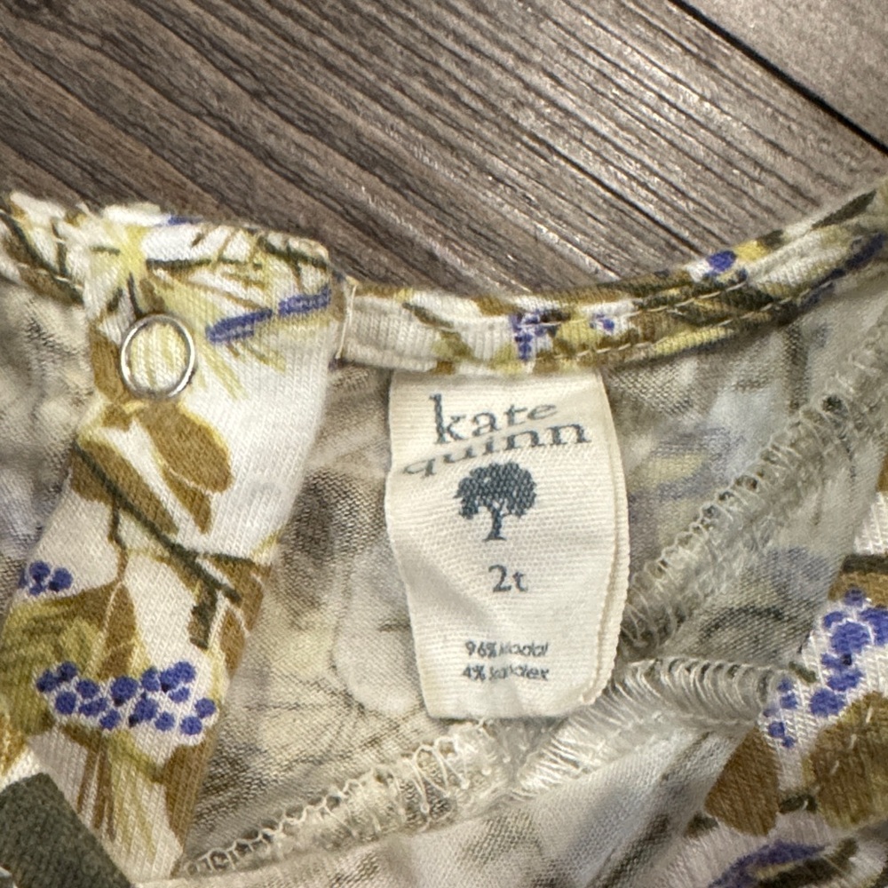 Beautiful Bamboo kate quinn Cream Floral Shorts Romper. 2T. Like New! - Picture 2 of 4